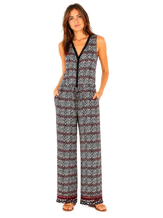 Tolani Pants - Tolani Geometric Print Silk Sleeveless Jumpsuit NWT